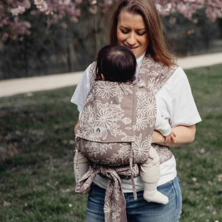 Limas Baby Carrier Blossom Taupe porte bébé physiologique en coton bio