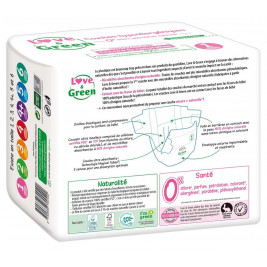 Love and green disposable diapers size 1 (2 to 5 kg)