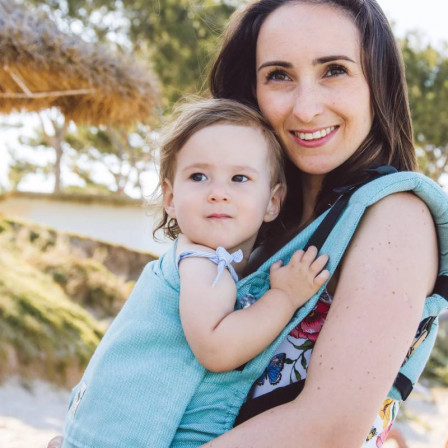Limas Flex Turquoise porte bébé physiologique en coton bio