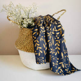 Limas Flora Midnight Blue -woven wrap organic cotton 460 cm