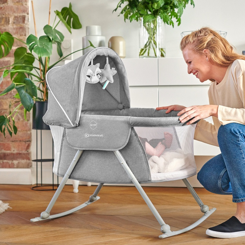 4en1 Chaise à bascule pour bébé, Lit pliable confortable, berceau  inclinable jusqu'à 3 ans