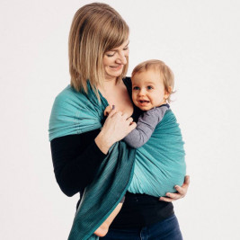 Lennylamb Ring Sling Little Herringbone Ombre Teal Lennylamb