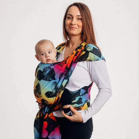 Lennylamb Lovka Rainbow Dark  baby wrap M 4.6.m