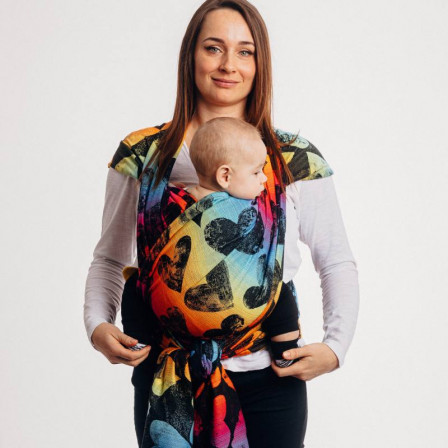 Lennylamb Lovka Rainbow Dark  baby wrap M 4.6.m