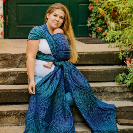 Lennylamb  Peacock's Tail Provance baby wrap M 4.6.m