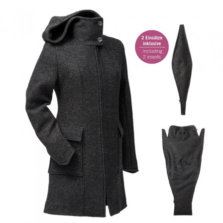 Manteau de grossesse et portage Mamalila en laine Anthracite