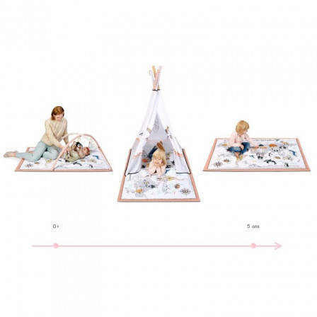 Kinderkraft Tippy tapis d'éveil avec tente tipi