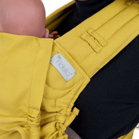 Fidella Fly Tai BIO Chevron Jaune Moutarde taille bébé meï-taï