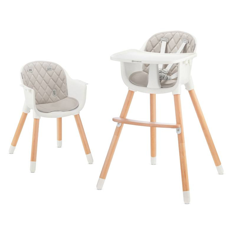 Kinderkraft Gray Finish high Chair 2 in 1 beech wood Color Pink