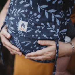 Limas Plus Flora Midnight Blue porte bébé Mei-Tai Hybride