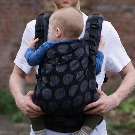 Kinder Hop Multi Grow Carrier Dots Dark Grey porte-bébé évolutif