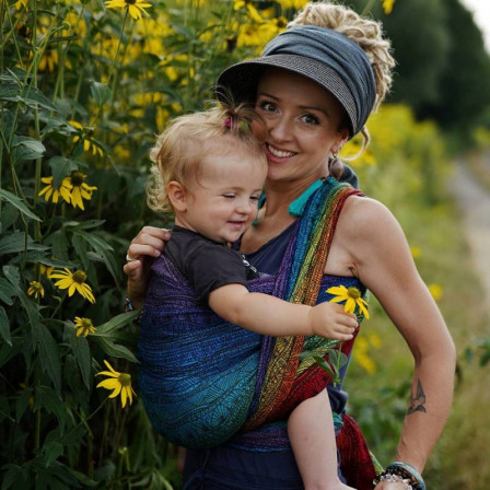 Little Frog écharpe de portage - Rainbow Harmony