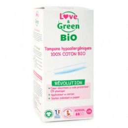Love & Green BIO, Tampons  avec applicateur « Normal » Hypoallergéniques X 16