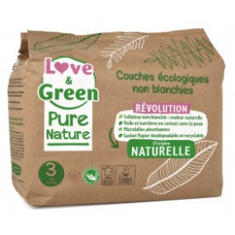 Love and Green, Pure Nature, Taille 3, couches hypoallergéniques x 42 