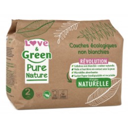 Love and Green, Pure Nature, Taille 2, couches hypoallergéniques x 35 