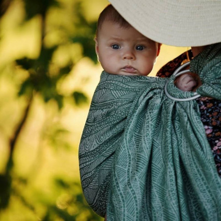 Little Frog Ring Sling - Green Linen Harmony