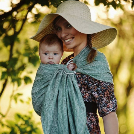 Little Frog Ring Sling - Green Linen Harmony