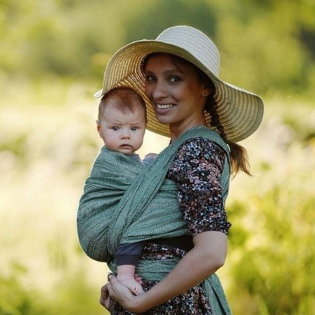 Little Frog Green Linen Harmony baby wrap