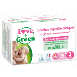 Love and Green Pack 6x23 disposable Diapers size 1 (2 to 5 kg)
