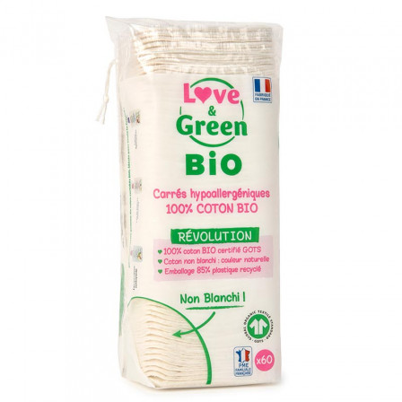 Love & Green Carrés Coton BIO x60