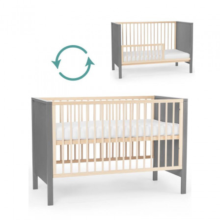 Kinderkraft Mia Lit Bebe En Bois Evolutif Couleur Gris Kinderkraft Lit Sans Matelas