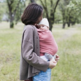 Love And Carry Rose - Écharpe de portage extensible Coton BIO