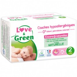 Love and Green Pack 6x36 disposable Diapers size 2 (3 to 6 kg)