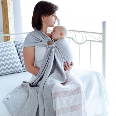 Little Frog Baby ring sling Grey Cube