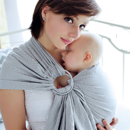 Little Frog Baby ring sling Grey Cube