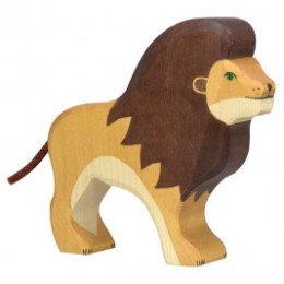 Lion en bois Holztiger