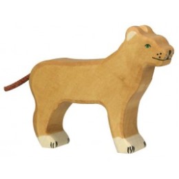 Lionne en bois Holztiger