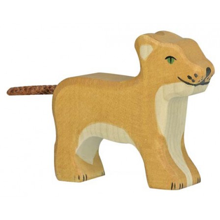 Lionçeau en bois Holztiger