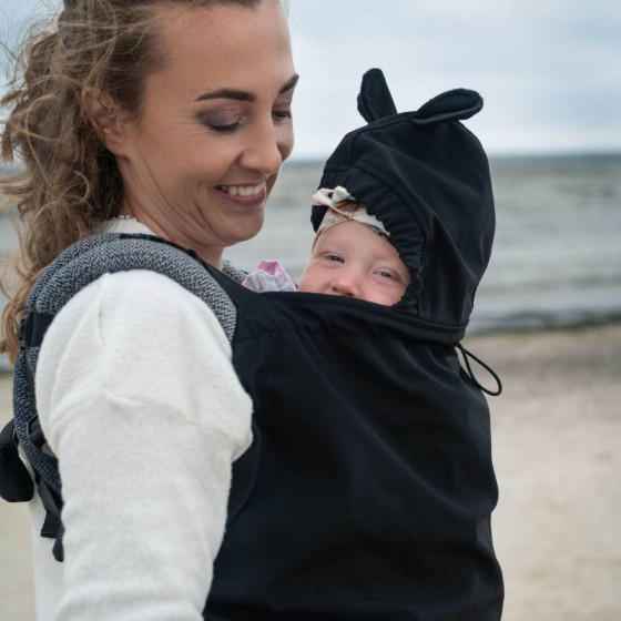 Cover for baby carrier/wrap - Softshell Black Lennylamb