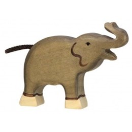 Eléphanteau trompe haute en bois Holztiger