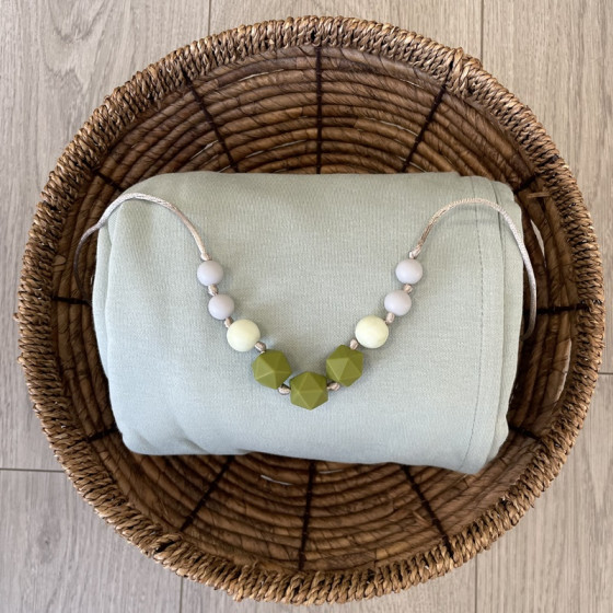 Love And Carry Olive Silicone Teething necklace