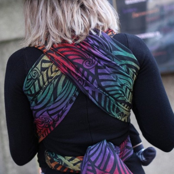 Yaro Dandy Black Automn Rainbow - Écharpe de portage tissée