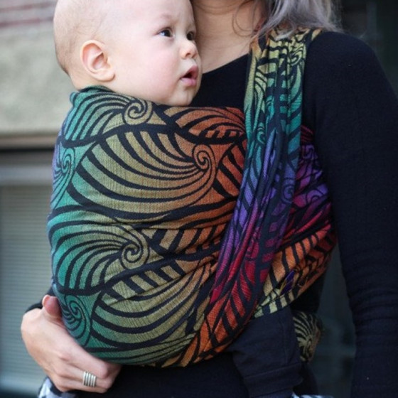 Yaro Dandy Black Automn Rainbow - Écharpe de portage tissée