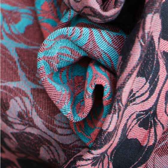 Yaro La Fleur Duo Black Turkis Corail Meta - Écharpe de portage tissée