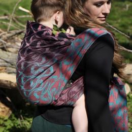 Yaro Slings La Fleur Duo Black Turkis Corail Meta - Écharpe de portage tissée