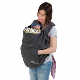 Naturiou babywearing cover Softshell Graphite 3-in-1
 Couleur de capuche-Moutarde