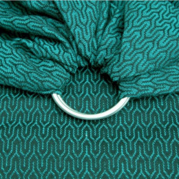 Yaro Slings Turtle Emerald-Black - Ring Sling écharpe sans noeud détails anneaux