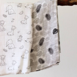 Naturiou Couverture Bébé en Mousseline Imprimée 120 x 120cm