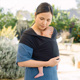 Ergobaby Aura Noir Intense - Écharpe de Portage Extensible