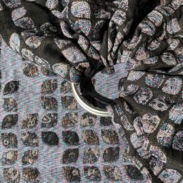 Yaro Petals Ultra Blue Mouline Linen Seacell - Ring Sling Tissé