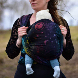 Yaro Slings Cosmos Nebula Black Rainbow Linen Hemp - Ring Sling