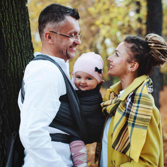 Little Frog Hematit - écharpe de portage tissée