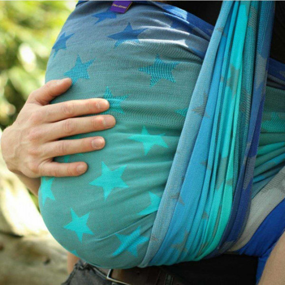 Yaro Stars Aqua Grad Grey - Ring Sling Tissé