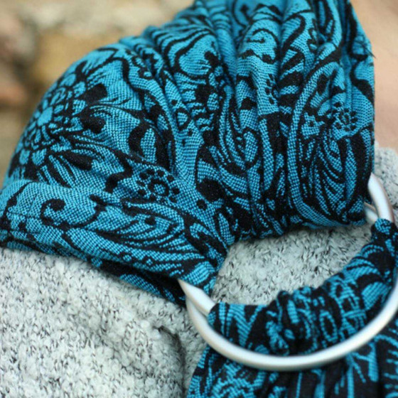 Yaro Ava Contra Black-Blue Glam - Ring Sling Tissé