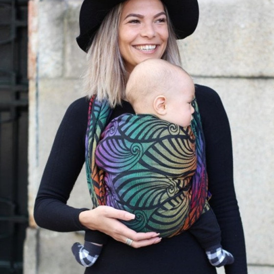 Yaro Slings Dandy Black Automn Rainbow - Ring Sling Yaro Slings Dandy Black Automn Rainbow - Ring Sling