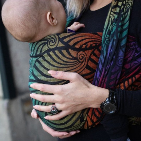 Yaro Slings Dandy Black Automn Rainbow - Ring Sling